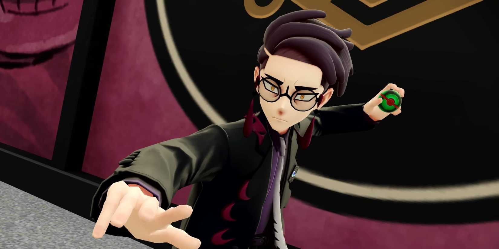 Corbeau gets ready to throw his Dusk Ball in Pokémon Legends: Z-A.