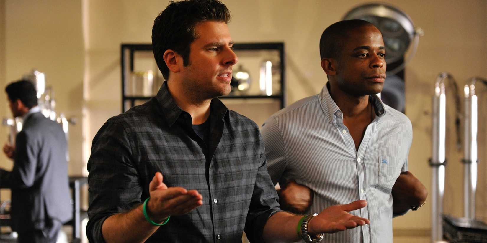 James Roday Rodriguez como Shawn Spencer e Dulé Hill como Burton Guster em Psych.