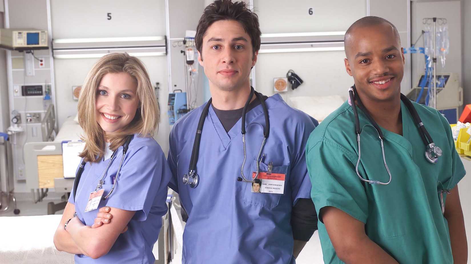 Elliot, J.D. e Turk em Scrubs