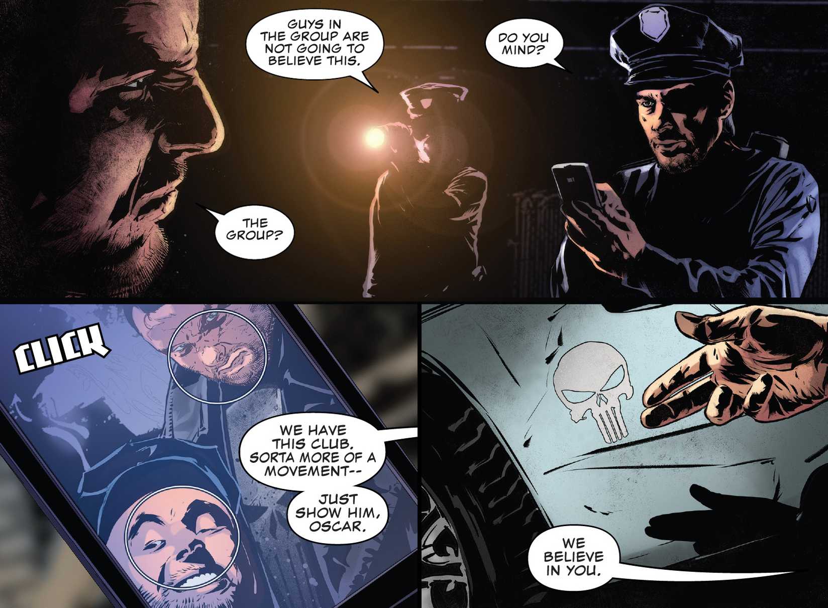 Punisher Meets Police Fans in Marvel Comics