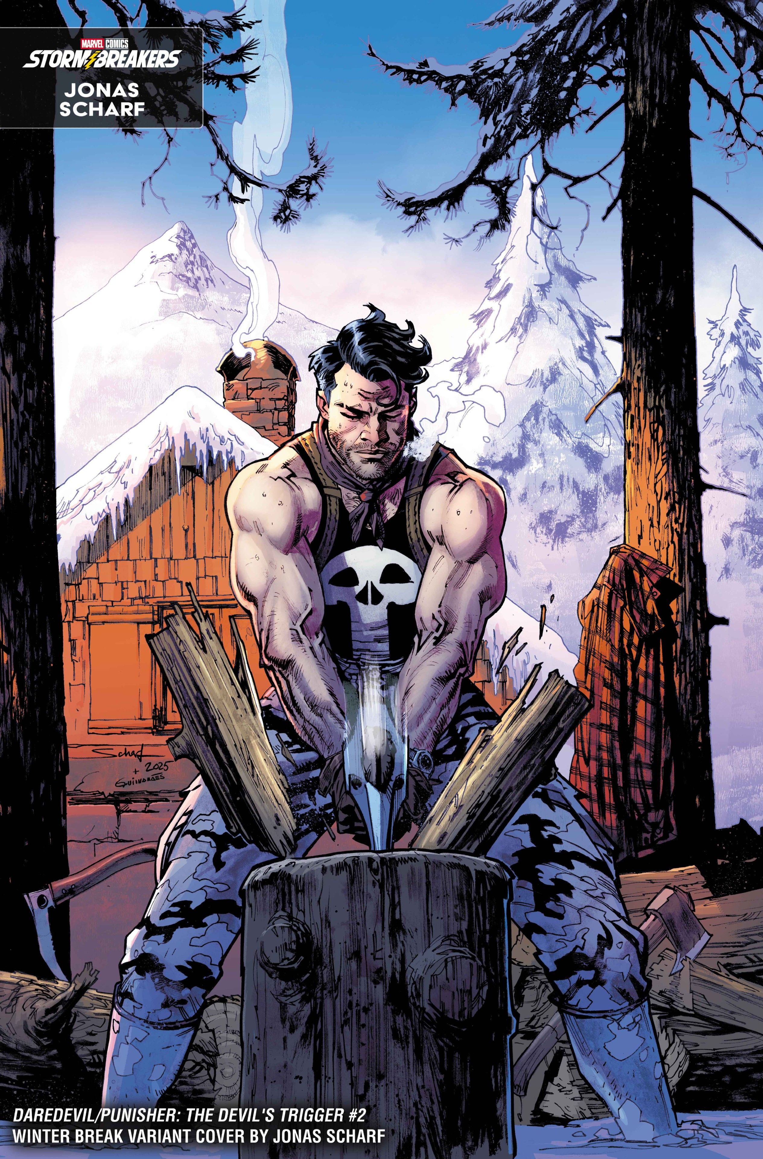 copertina variante punisher vestito in inverno