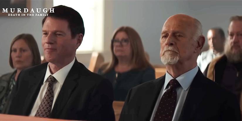 Randy Murdaugh and Randolph Murdaugh sit in a pew in Murdaugh Death in the Family
