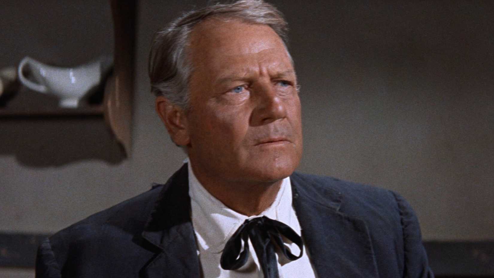 Joel McCrea looks on blankly in Ride the High Country