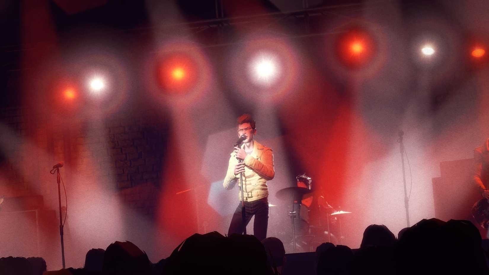 Rock Band 4 lead singer on stage