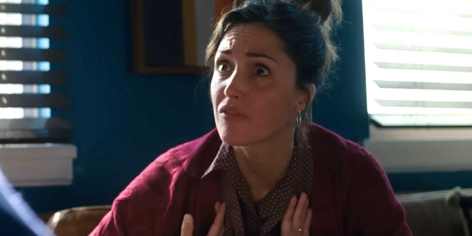 Rose Byrne's Linda looking upset while talking to her therapist in If I Had Legs, I'd Kick You
