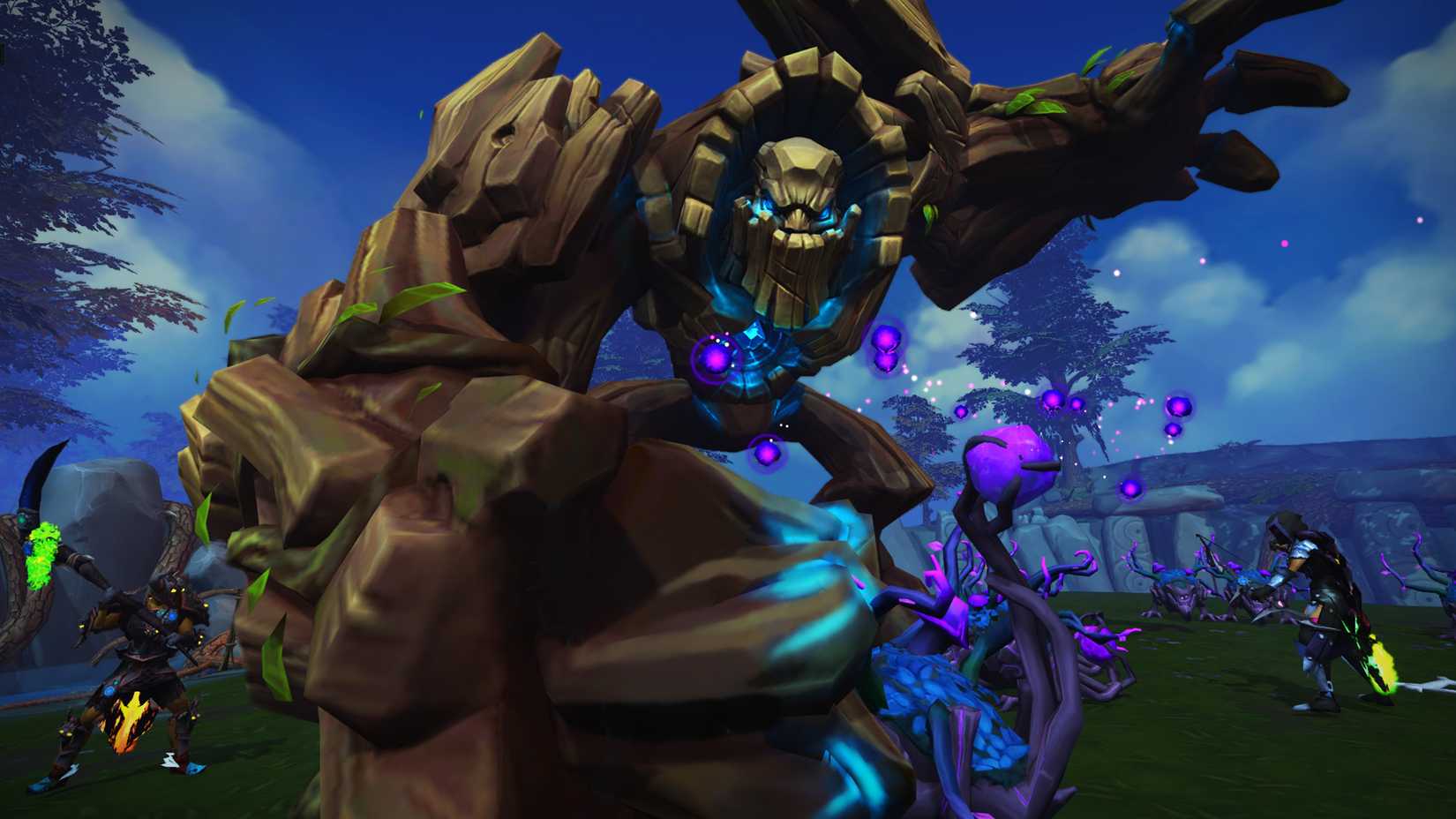 Runescape screenshot featuring a tree creature and some players