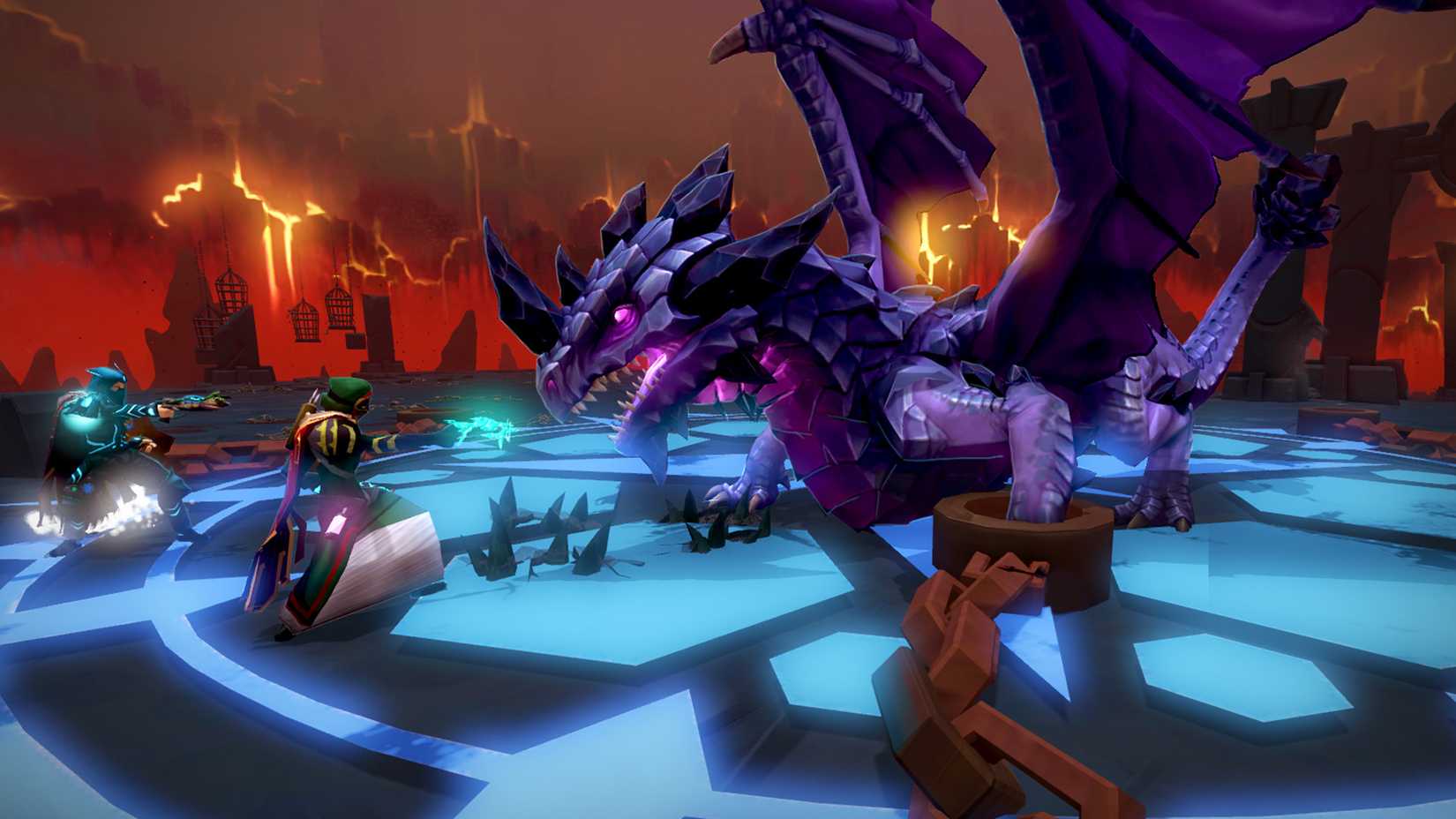 Runescape screenshot of players fighting a dragon
