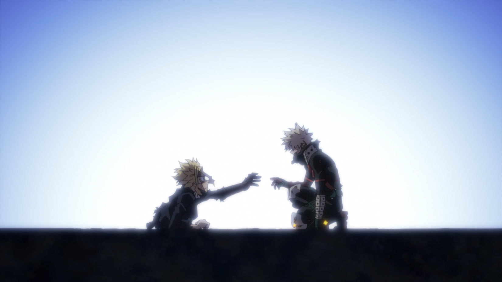 All Might reaches out to Bakugo and Bakugo returns