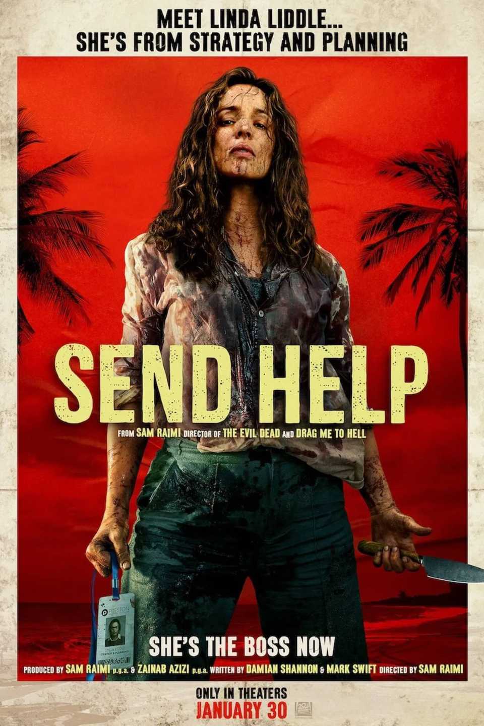 Pôster oficial de 'Send Help'.