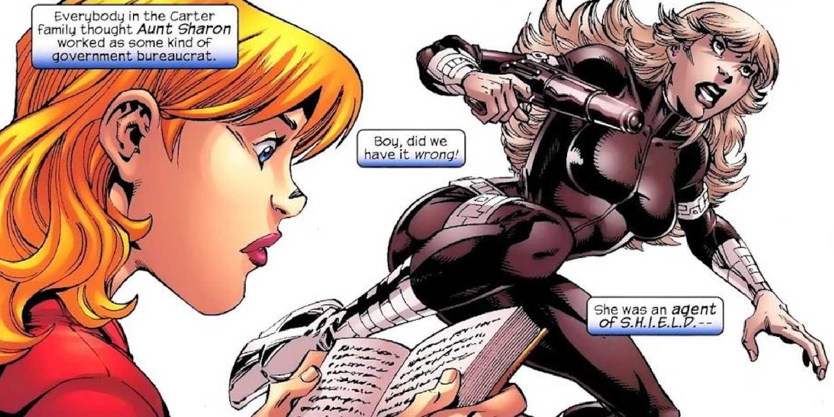 Sharon Carter fights as the SHIELD Agent 13 in a flashback
