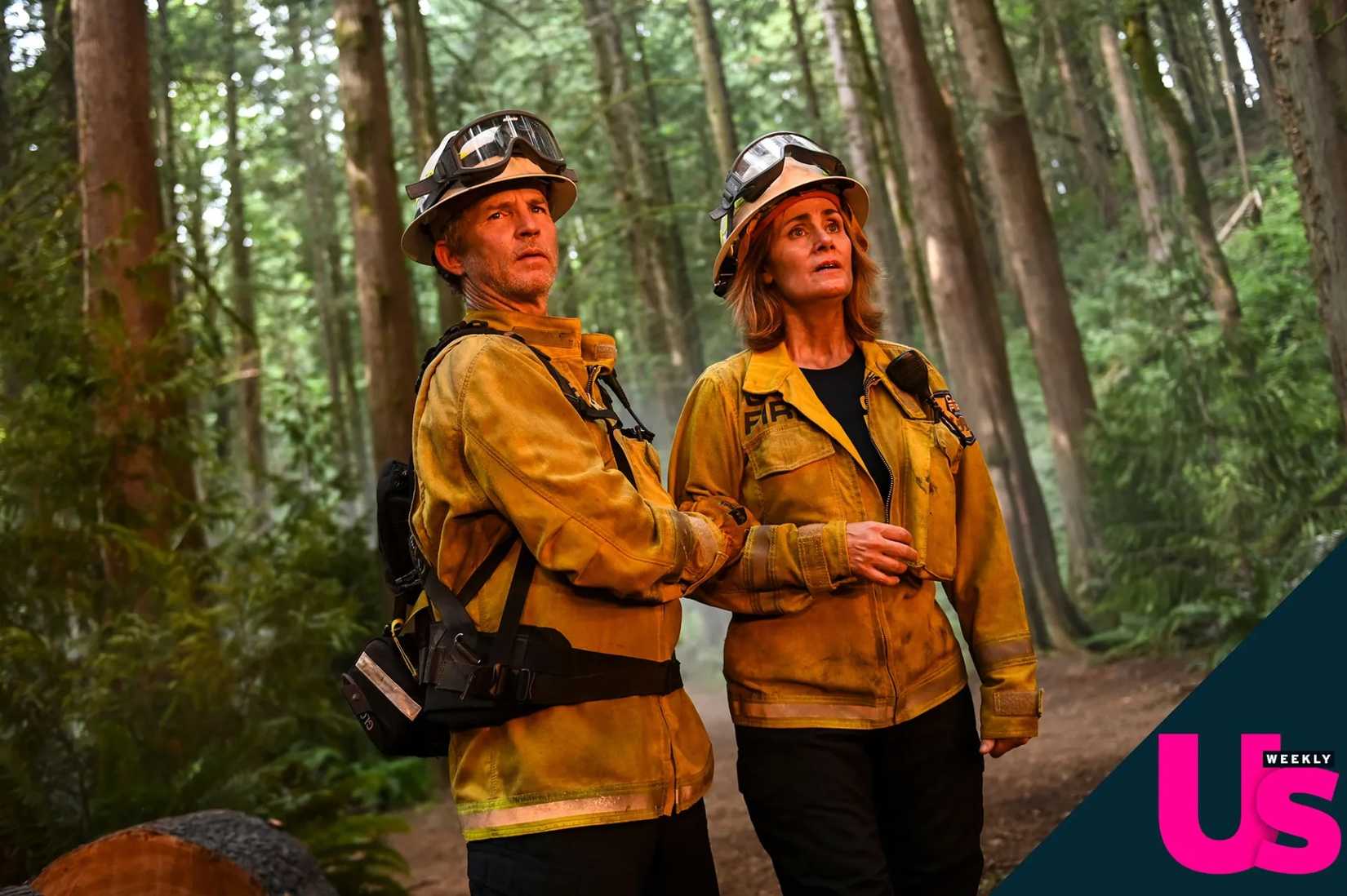 Shawn Hatosy & Diane Farr as Brett Richards and Sharon Leone in Fire Country season 4