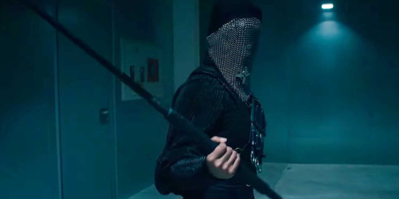 sister beatrice wielding a spear in warrior nun