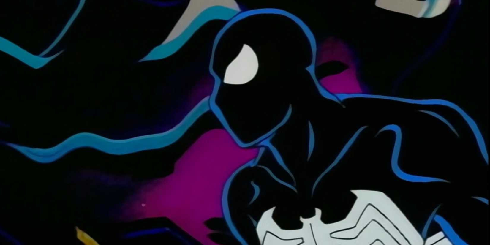 Homem-Aranha em seu traje negro em Spider-Man The Animated Series