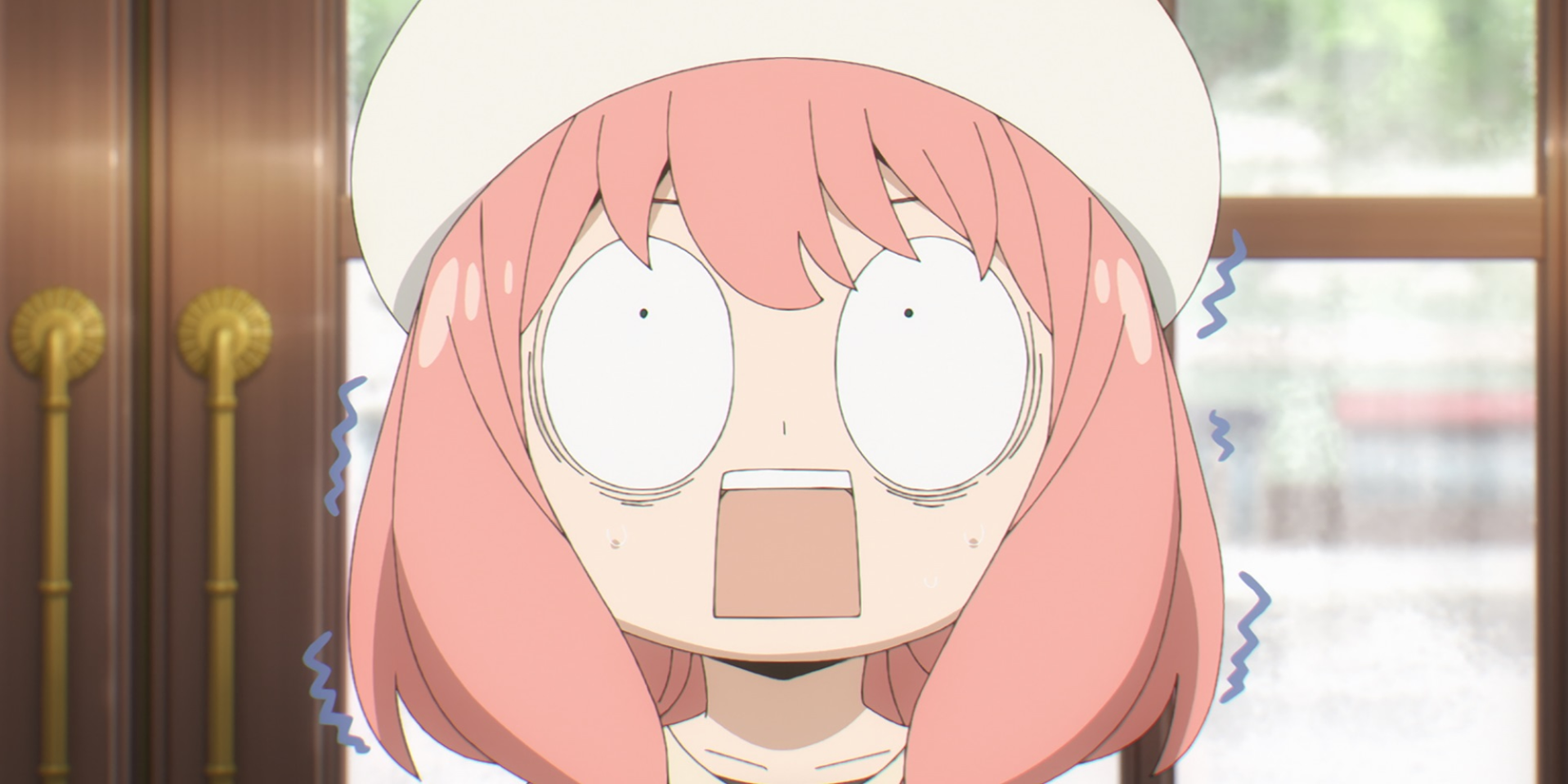 Spy x Family anime featured image - Anya Forger looking shocked and scared