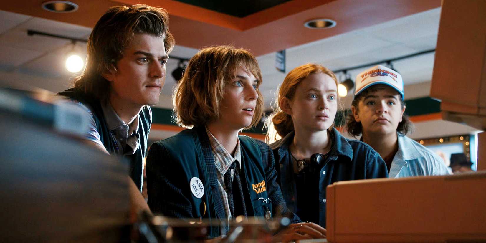 Steve, Robin, Max e Dustin em Stranger Things, temporada 4