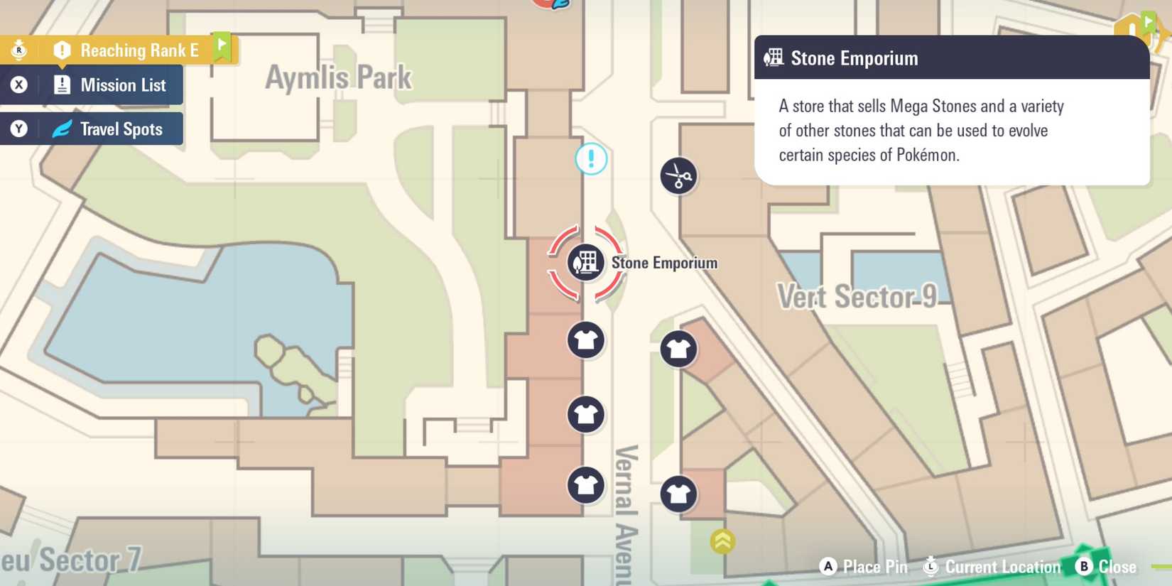 Stone Emporium on the map in Pokemon Legends Z-A