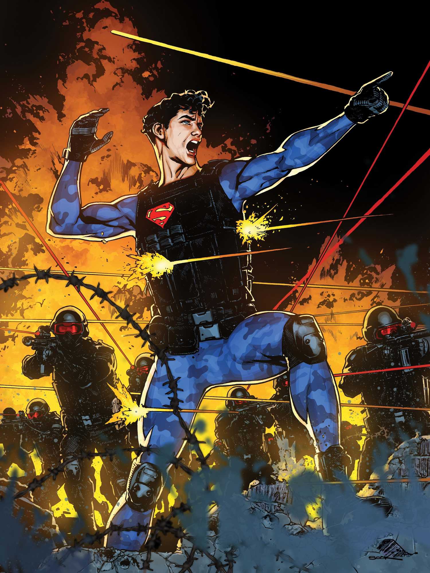 Superman's New Costume Makes Him An Official U.S. Soldier Superman Army Uniform Action Comics #1094 Cover by Ryan Sook