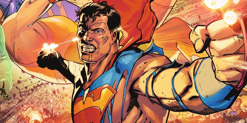 Superman dando um soco na DC KO Comic Art