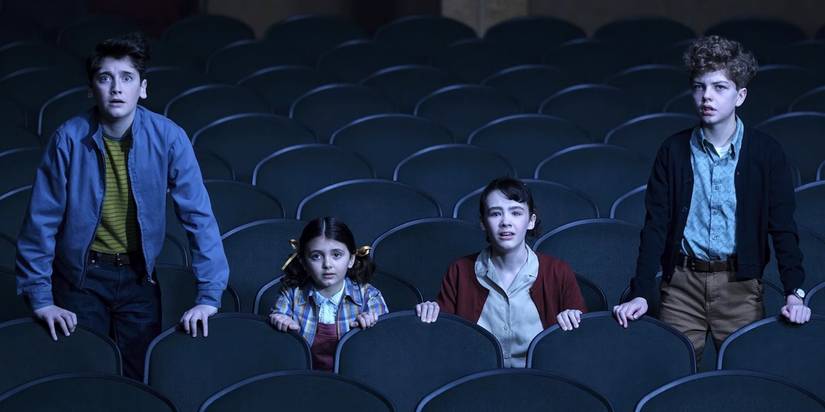 The kids in a movie theater in It Welcome to Derry