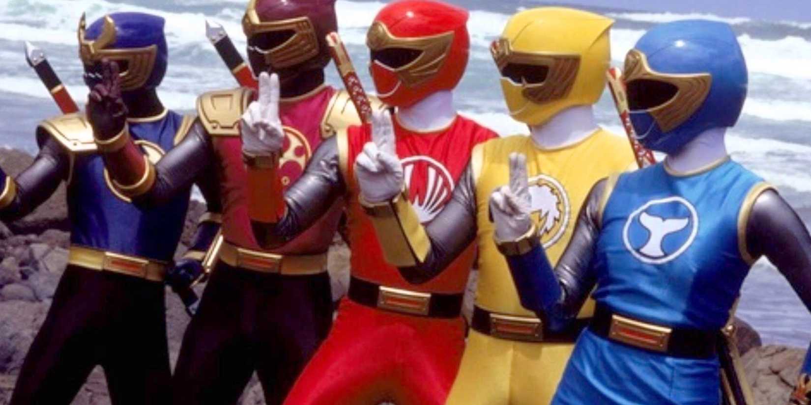 Os Rangers de Ninja Storm no episódio de Power Rangers 'Thunder Storm'