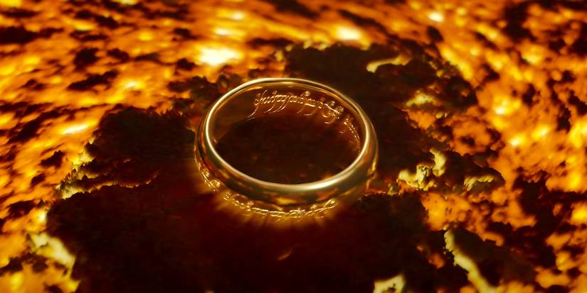 The One Ring about to be destroyed in The Lord of the Rings