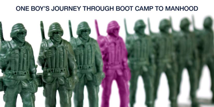 The Pink Marine book cover shows green toy soldiers with one pink one in the middle.