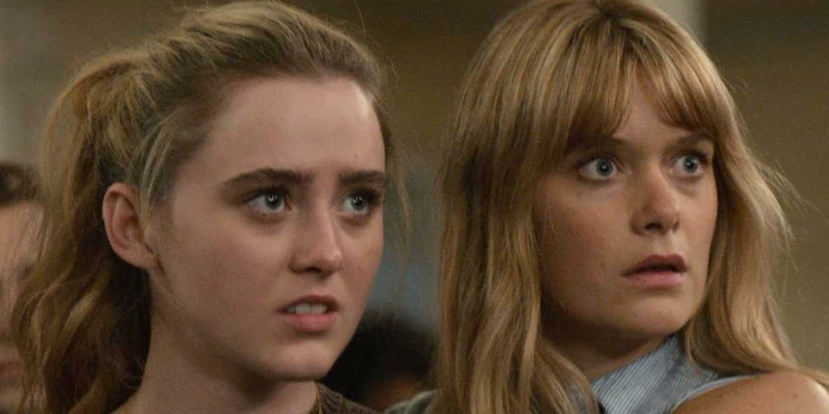 Allie (Kathryn Newton) and Cassie (Rachel Keller) in The Society