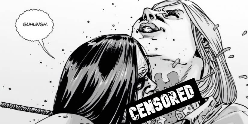 The Walking Dead Carol getting eaten by a zombie.