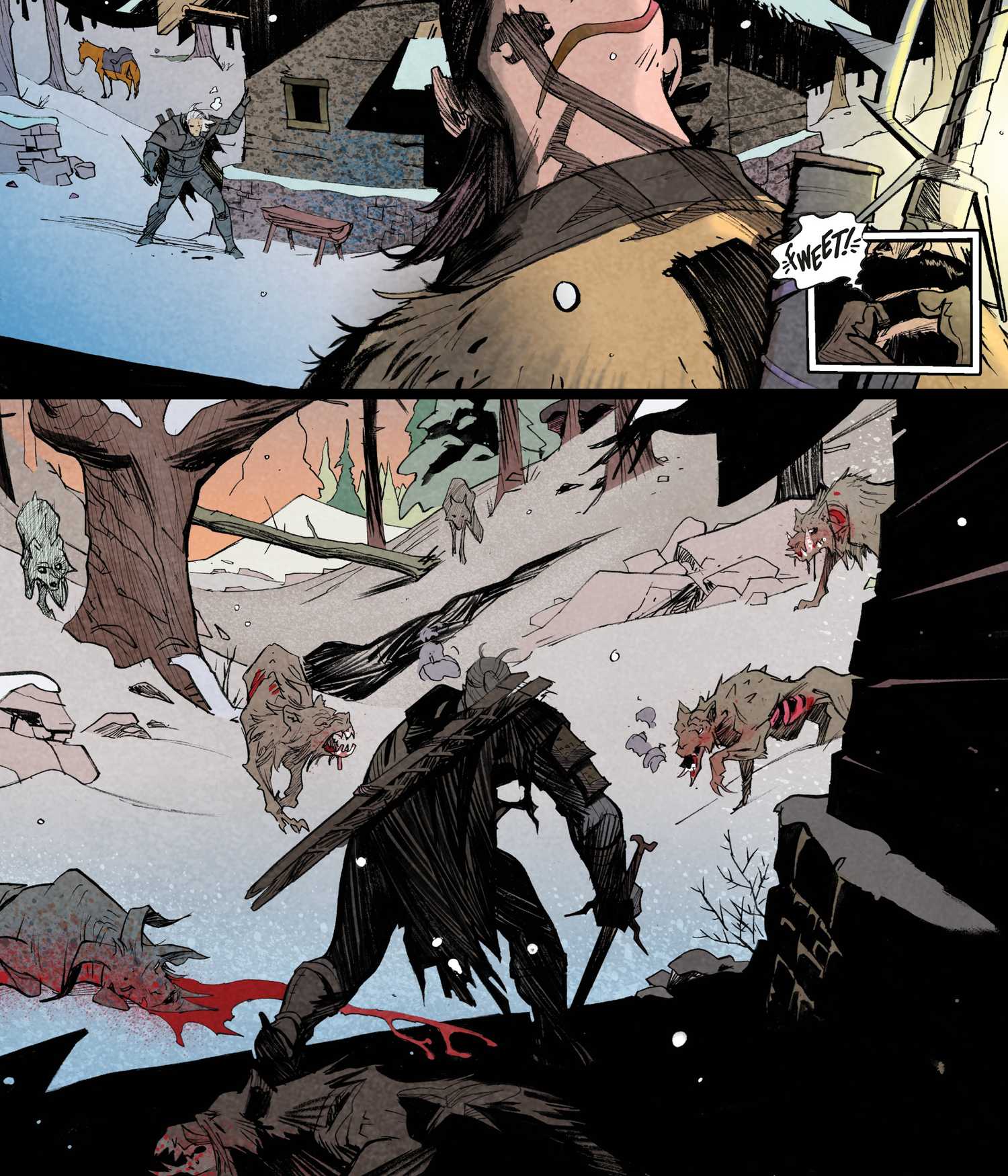 The Witcher Whistles for Mutant Wolves in Bear and Butterfly Comic Art