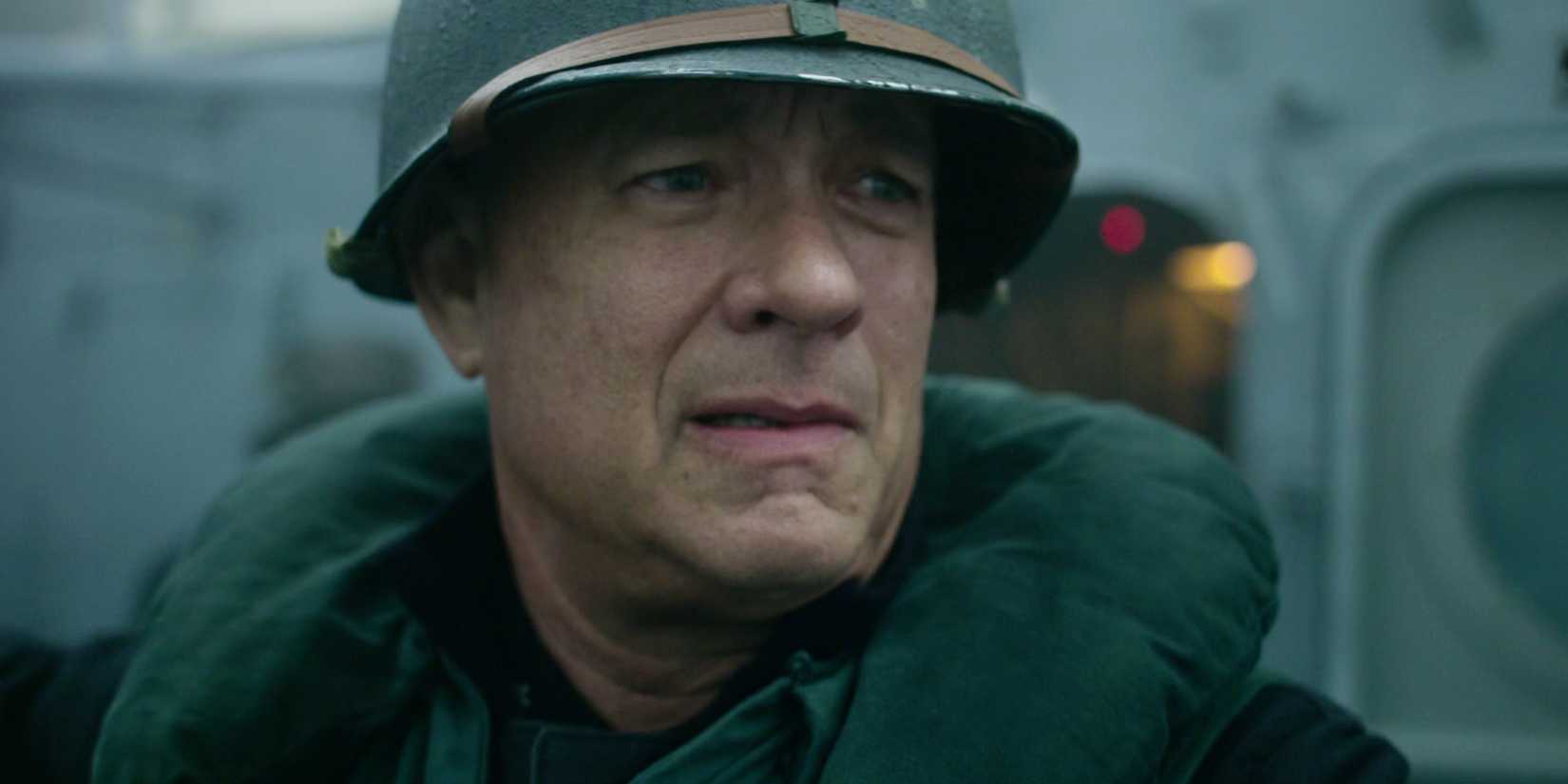Band Of Brothers Fans Will Love The Sound Of Tom Hanks' New WWII Project 2 Tom Hanks looking concerned as Captain Krause in Greyhound