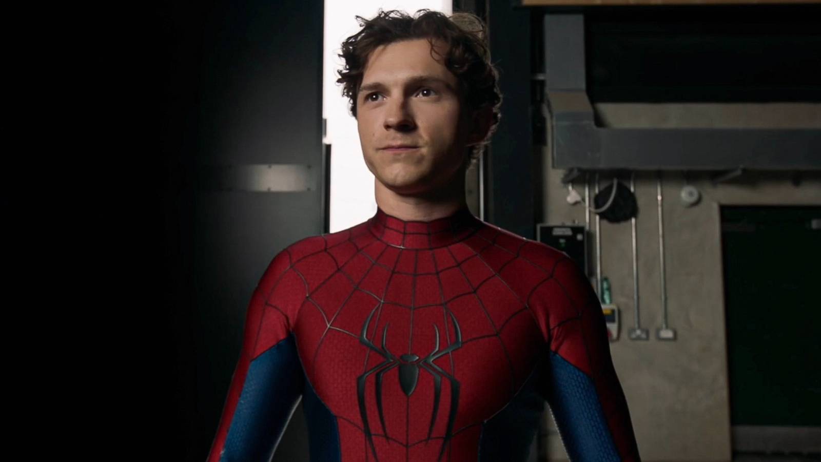 Tom Holland Wearing Spider-Man Costume On A Soundstage For Spider-Man Brand New Day