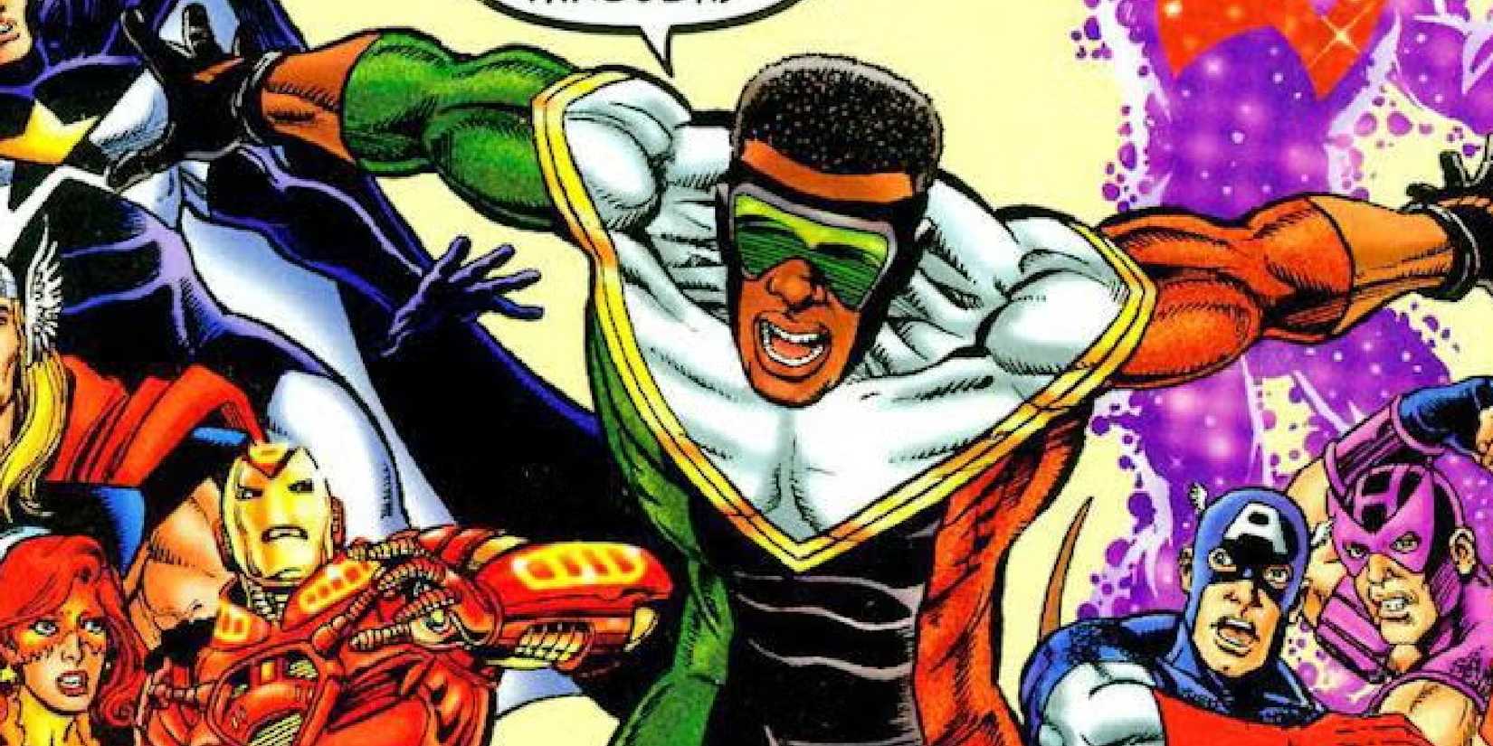 Triathlon runs through the Avengers wearing his original costume