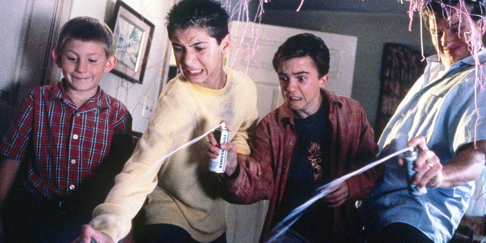 Malcolm in the Middle characters spraying something
