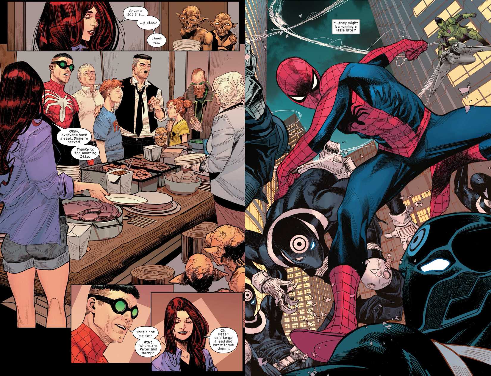 Ultimate Spider-Man With His Family and Allies in Ultimate Spider-Man #22