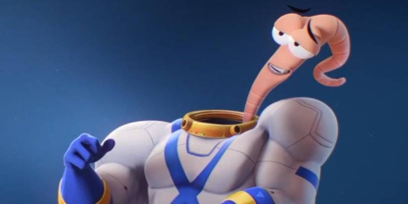 Earthworm Jim looking laid-back