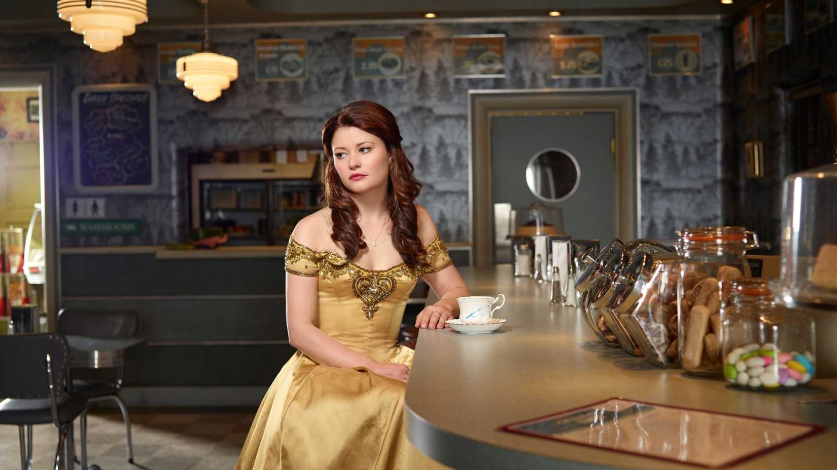 Beautiful sitting in a bar and getting fed up in Once Upon a Time