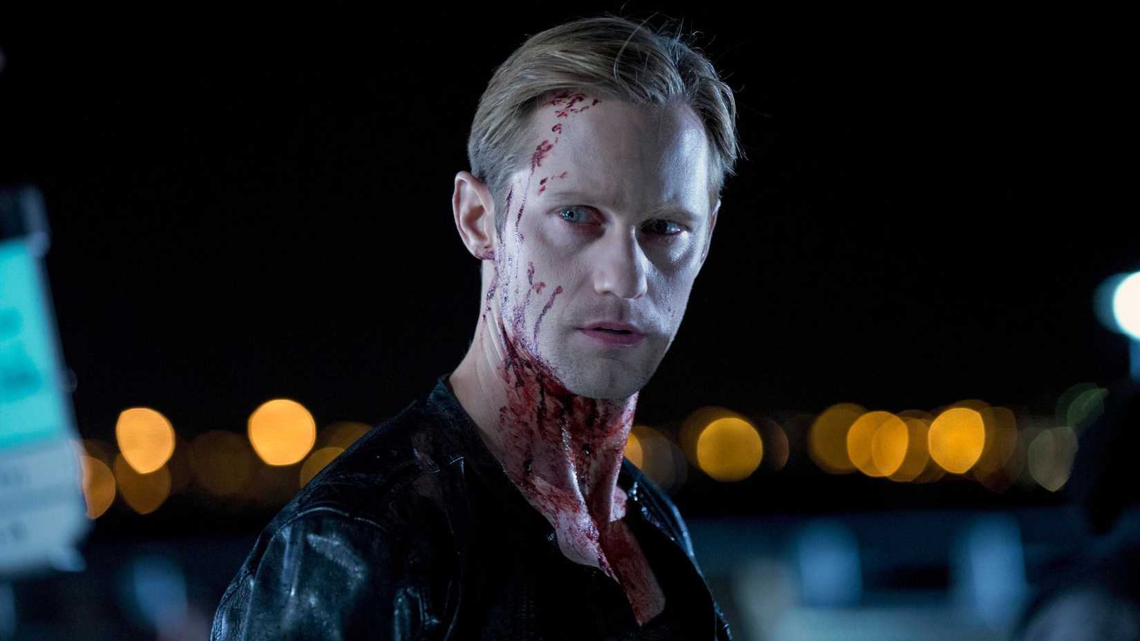 Eric Northman with blood on his face