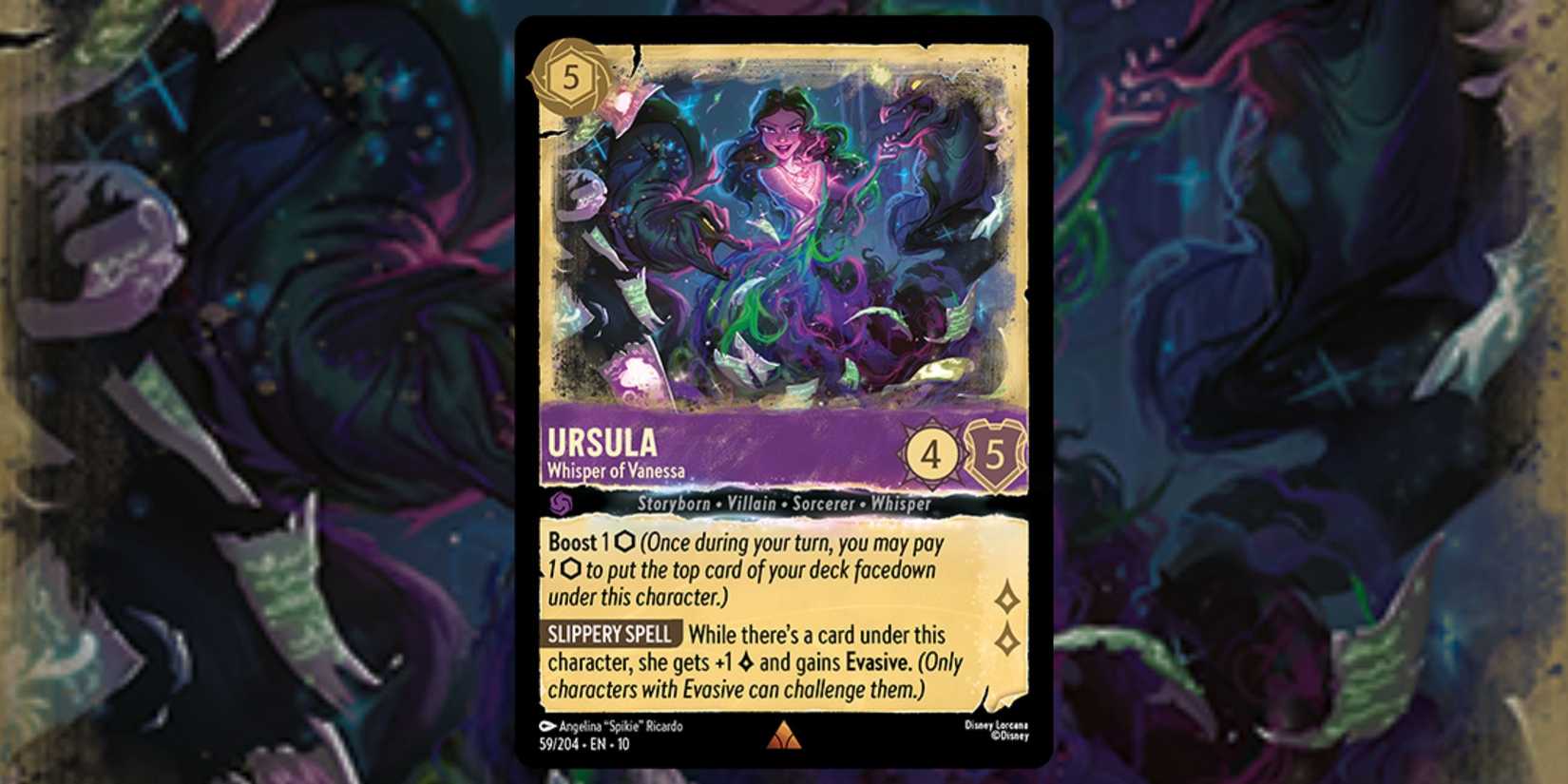 Ursula Whisper of Vanessa card in Disney Lorcana