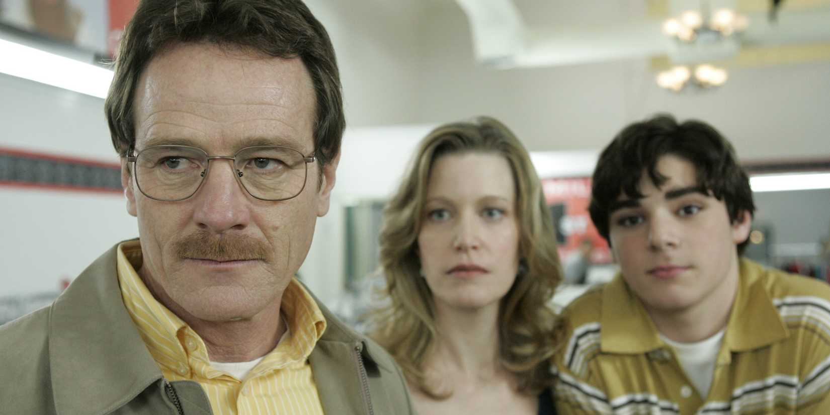 Walt, Skyler e Walt Jr. em Breaking Bad
