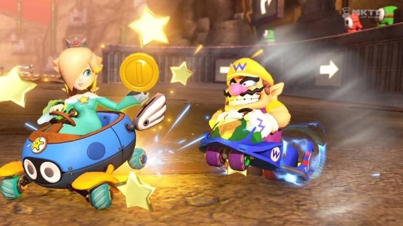 Wario batendo em Rosalina