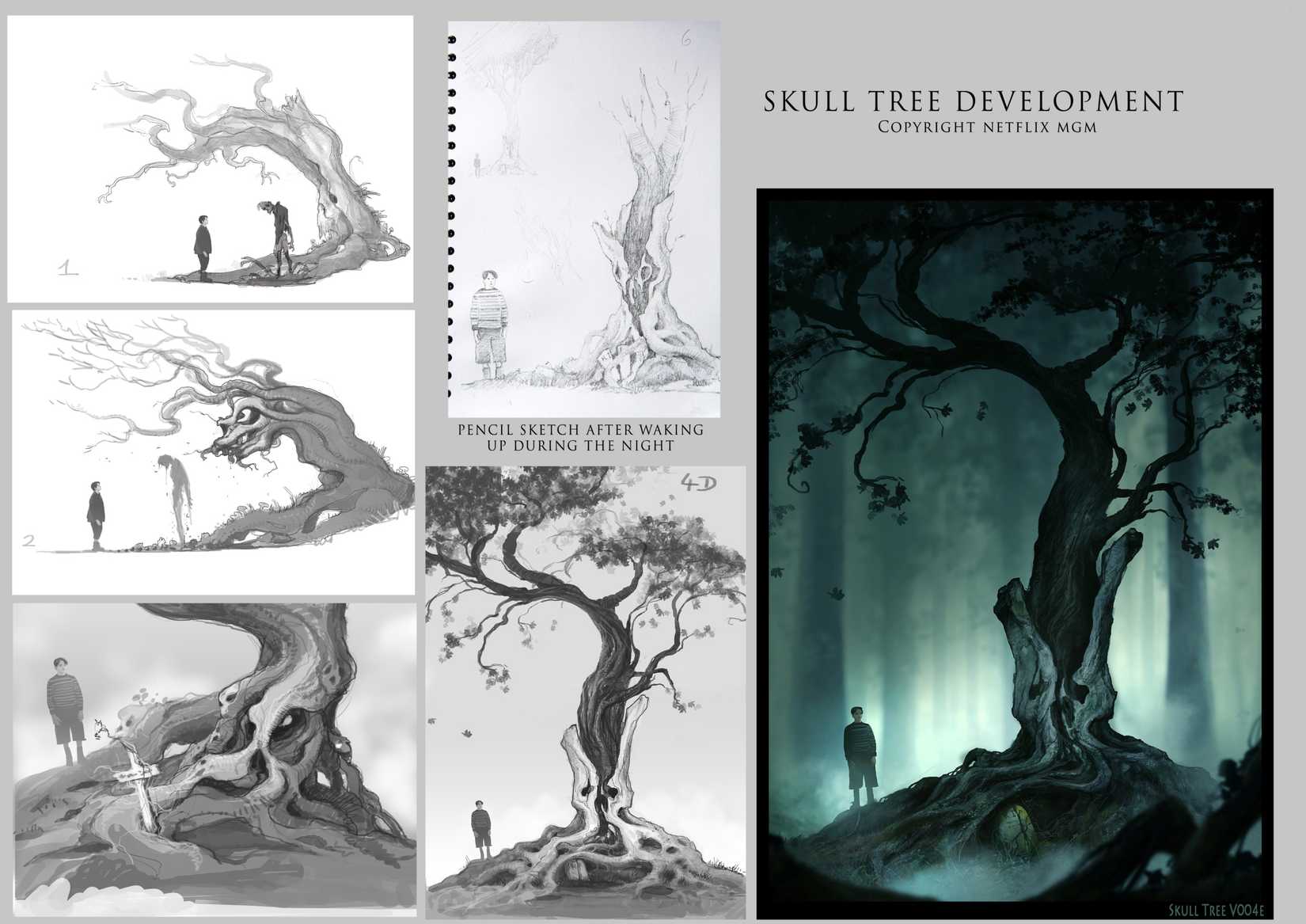 Wednesday Netflix Skull Tree Concept Art