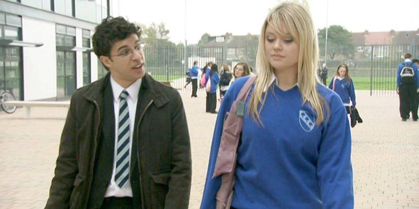 Will conversando com Charlotte em The Inbetweeners.