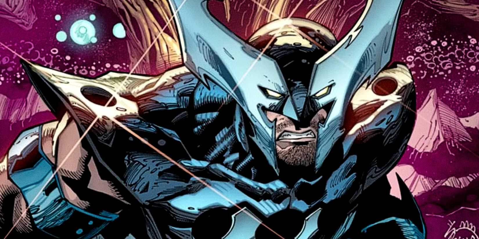 Wolverine wears a shiny suit of armor in Marvel Comics