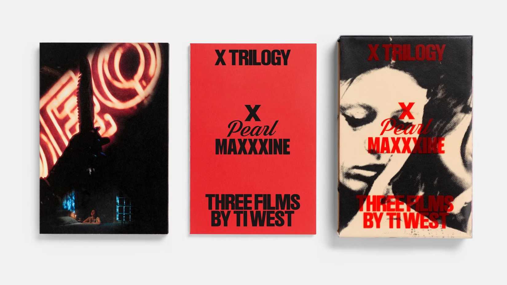 Box da coleção X Trilogy da A24, incluindo X, Pearl e MaXXXine.
