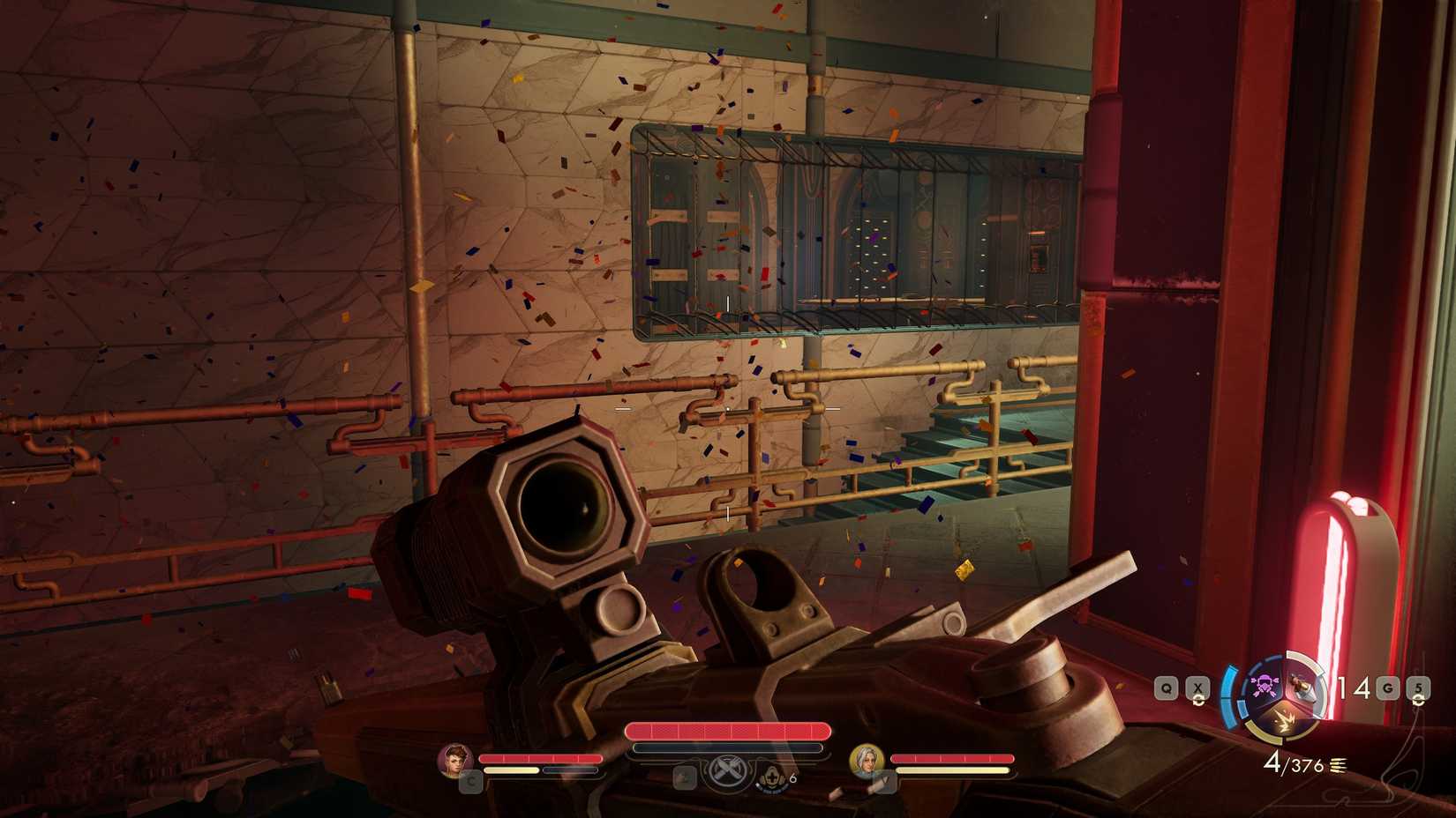 Confetti after choosing to save hostages in The Outer Worlds 2