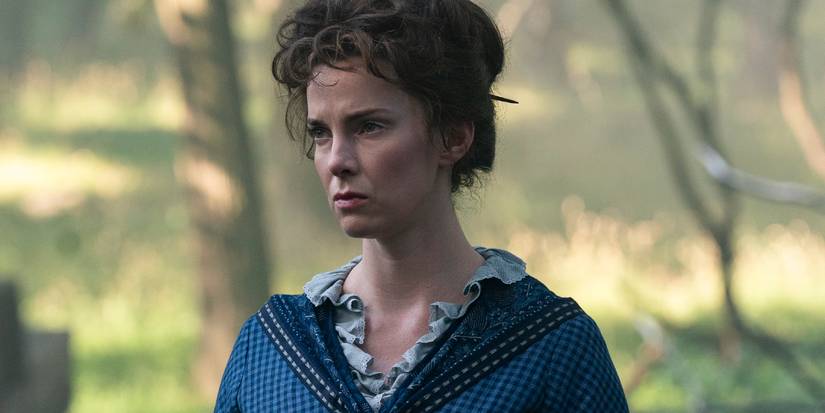 Um close-up de Lucretia Garfield em Death by Lightning