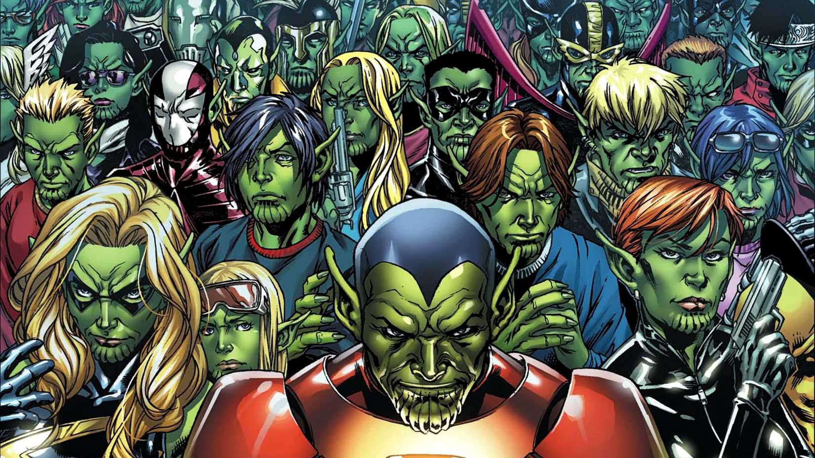 A group of Skrulls impersonate all Avengers in Marvel Comics' Secret Invasion