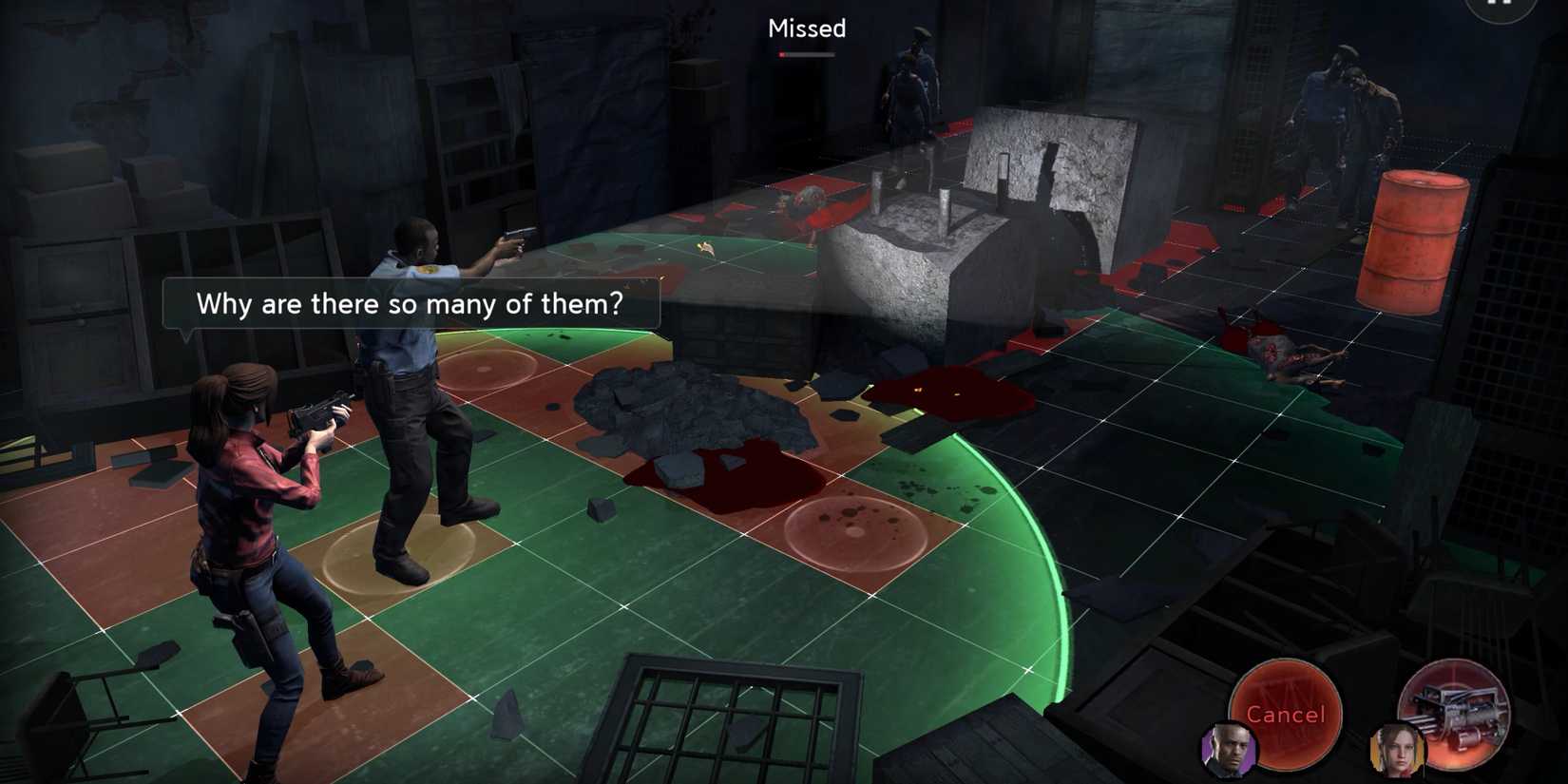 A tactical battle in Resident Evil Survival Unit.