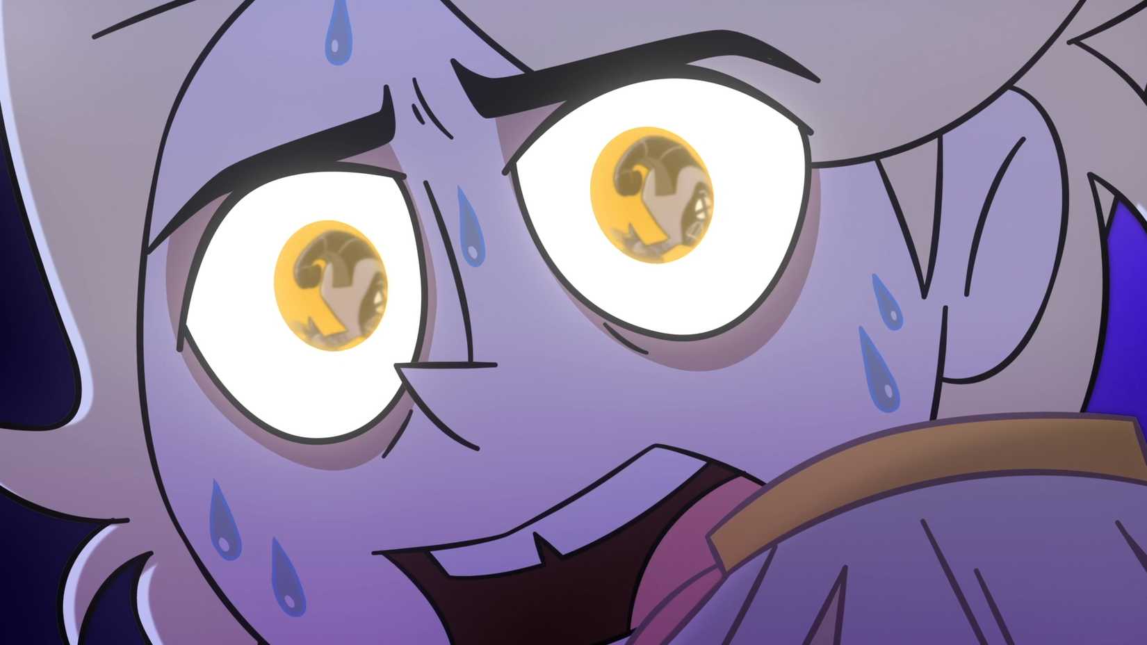 Abel suando e com medo em Hazbin Hotel temporada 2