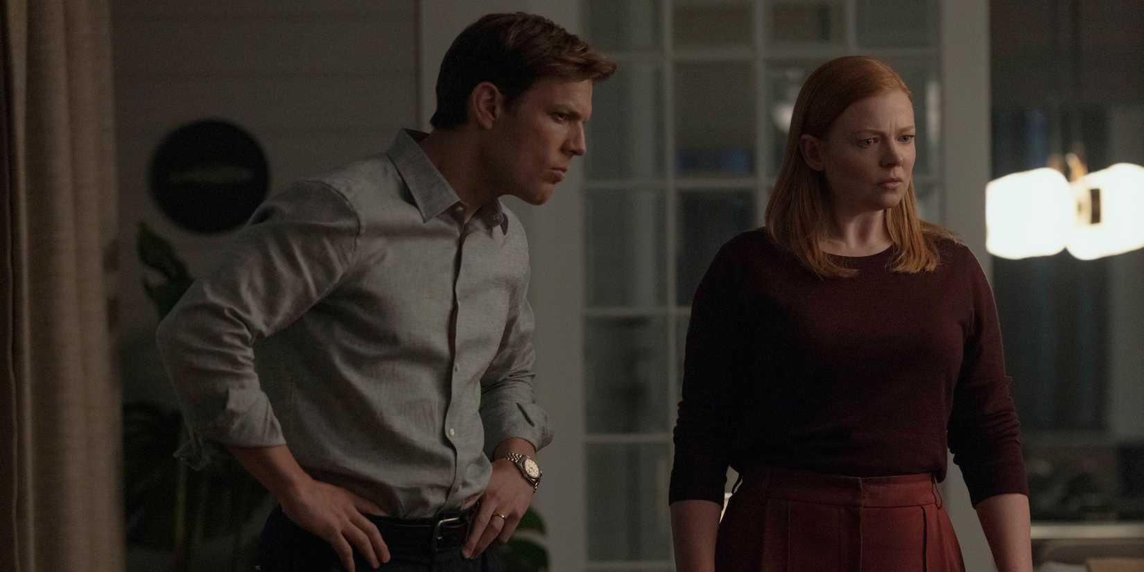 Peter (Jake Lacy) e Marissa (Sarah Snook) em cena de All Her Fault.
